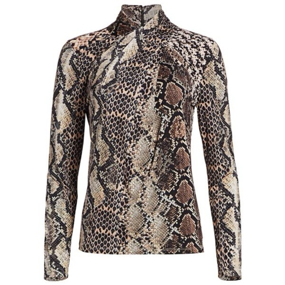 Elie Tahari Brown Snake Print Blouse